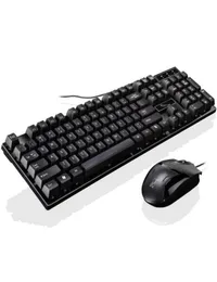 لوحة مفاتيح Office Wired Wired و Mouse Combos Classic Black Keyboard للكمبيوتر الشخصي كمبيوتر سطح المكتب HTHD4320754