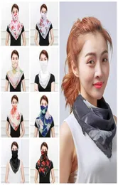 Women Scarf Face Mask Silk Chiffon Handkerchief Outdoor Windproof Half Face Dust veil Sunshade Masks Scarf Dust Mask T2I57973058391