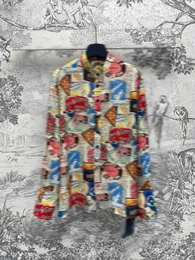 Blusa de impressão de moda feminina Blusa de verão casual de manga longa Lapel de camisa solta Tops de grandes dimensões casuais 2024