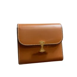 TRE FACK SHORT PALLETSKRAFTNINGAR WALLETS Kvinnor Purses Buckle Hasp Kreditkortsplatser Plånbok Vintage Kvinna Fashion Luxury Söt mynt Pocket Pochette Pouch Wallets