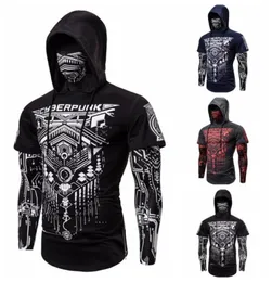 Men039s Sweatshirt Hood Print Design Motorcykel Face Pullover Ny långärmad skjorta Huven Tshirts Multi Colors78349773540108