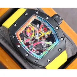 Leisure Ceramic Mens Superclone Designer Wristwatch RM068-01 Mekanik Titta på automatisk mekanisk skeleto Aktiv Watch Business Tourbillon RM68 1272