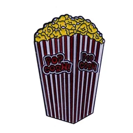 Cinema Pipcorn esmalte o cinema de cinema Snack Food Broche Badge Party Favors S002