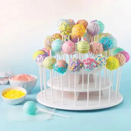 Macaron Lollipop Cake Stojak na dekorację ślubną ścianę pączkową Lolly Display Stand Holder Baby Shower Birthday Party Dekoracja 240429