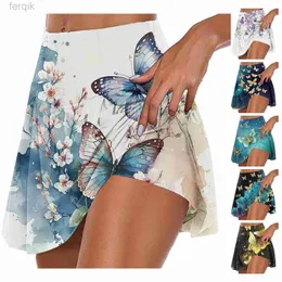 Skirts Skorts Skirts for Women comodo elegante fiore floreale stampato sportivo elegante e modalità Design Summer Set Women Faldas D240508