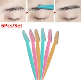 Yeni 6pcs Kaş Döşeme Kaş Jiliz tıraş makinesi bıçağı göz kaş şekillendirici yüz Jilit Yüz Saç Çıkartma Kadınlar için Güzellik Makyaj Araçları- Yüz Kıç Fakültesi Jilet