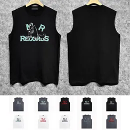 Colete de verão respirável de algodão puro ZJBam118 Big Bad Wolf Letter Impresso Vest Retned R84W80 Men e feminino Loose Sports Sports Fitness Camiseta sem mangas