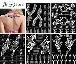 Whole30 Designs 1 Piece Large Henna Stencil Hollow Airbrush Paint Template Sexy Women Makeup Body Art Tattoo Stencil Temporar7449830