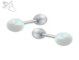 Charmiga studörhängen runda boll riktiga opal stenar brinco stål genomborrade öron studs födelsedagspresent till flickor vän bijoux11985042