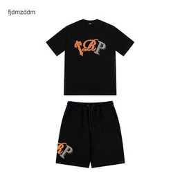 Herr- och kvinnors trender Designer Fashion Trapstar 2024 Summer New Letter Handduk broderad bomull Löst Casual Fashion Short Sleeve Capris Set