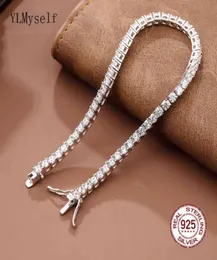 Real 925 Classic 1521CM Tennis Bracelets Jewelry 2mm 3mm 4mm 5A Zironia Eternal Wedding Luxury Sterling Silver Bracelet6717786