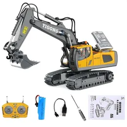 24G Excavator RC CAR дистанционное управление инженерным машиностроительным автомобилем Trucker Truck Truck Bulldozer Toys for Boys Kids Gifts 240506