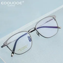 Sunglasses Frames Ultralight Pure Titanium Glasses Men Fashion Square Optical Eyewear Women Spectacles Frame 2101P