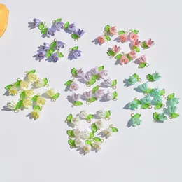 Charms 10pcs Lily of the Valley Bead Kolor akrylowy urok wisiorek DIY ręcznie robiony bransoletka