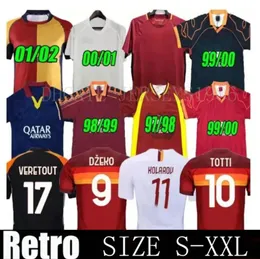 Retro Totti Soccer Jerseya Batistuta Dzeko Shirt Football Classic Nakata Balbo 1989 1990 1991 1991 1992 1994 1995 1996 1997 1998 1999 2000 2001 2002