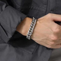 Łańcuch VNOX o szerokości 12/15 mm stali nierdzewnej kubańska bransoletka łańcuchowa srebrna modna biżuteria z opaską na nadgarstek J240508