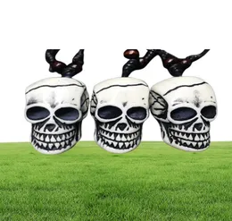 12 PCs Harz Gothic Skull Head Anhänger Imitation Yak Knochen Zauber Schwarzes Wachs Baumwollkabel Halskette296a1591890