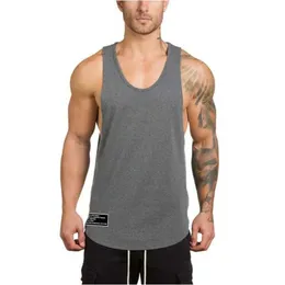 Herren Tank Tops Fitnessstudio Kleidung Baumwolle Sport Singlets Canotte Bodybuilding Stringer Tanpop Men Fitness Slveless Shirt Workout Weste Y240507