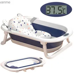 목욕 욕조 좌석 접이식 아기 욕조가 온도계 욕조 및 샤워 베이비 욕조 버킷 접이식 아기 욕조 wx