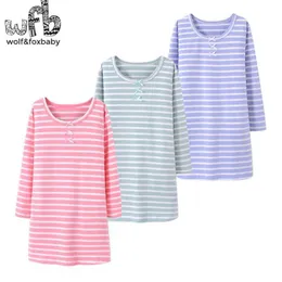 Pijama 3-14 anos de Longo Sleep Cotton Childrens Pijamas Girls Pijamas Autumn e Spring Despirl2405