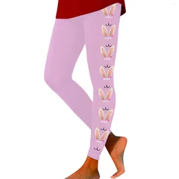 Pantaloni da donna Pasqua e pascolo felice stampato slim fit fashion bottom yoga scrub petite piega per le donne