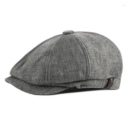 Berets Men Sboy Hats Peaky Autumn Vintage Herringbone Octagon Cap Women Casual Stripe Gatsby Flat Hat 56-61cm