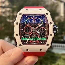 RM Luxury Watches Mechanical Watch Mills Herren-Serie NTPT Manual Mechanical Fody Men's Watch White NTPT Benötigen Sie das Tracking Timing RM50-04 Tourbillon Stre