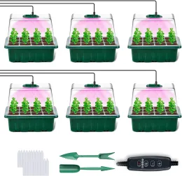 Deckel 4/6 Volles Spektrum USB 5V LED Wachsen Licht mit Sämlingsschalen Pflanzen Samen Starterschalen Gewächshaus Anbauschalen Pflanzenlampe