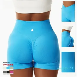 Женщины LL Yoga Shorts наряды Lu Высокая талия.