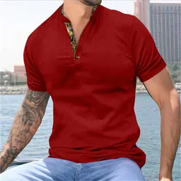 Högkvalitativa män Embroiled Polo Shirt 2024 Summer High-End Business Casual Sports Polo Collar Kort ärm T-shirt 240429