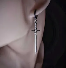 Stud Gothic Retro Womens Sword Ohrringe Fashion Cool Punk Rock Party Schmuckzubehör Geschenk Fantasy Cross Dolch Ohrhooks Q240507