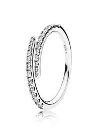 Clear CZ Diamond Shooting Star Ring Set Caixa original para 925 Sterling Silver Women Girls Wedding Meteor Open Rings3763951