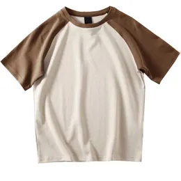 남자 티셔츠면 티셔츠 남성 짧은 7 개의 단색 여름 여름 핫 판매 고품질 Lagrange Simp ts 한국 패션 H240508