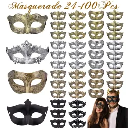 Máscaras 24100pcs casal máscaras máscaras de carnaval a granel Máscara de carnaval MARDI GRAS Antique máscara vintage para mulheres trajes de festas de baile