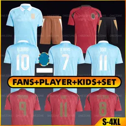 24 25 Soccer Jersey de Bruyne Lukaku Doku Openda 2024 Euro Cup National Team Football Shirt 2025 Men Kids Kit Set Home Away Train Carrasco Tielemans Bakayoko Trossard