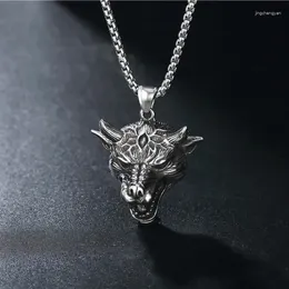 Chains Vintage Hyena Skull Men's Stainless Steel Pendant Necklace