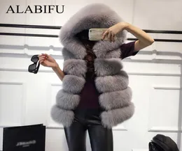 ALABIFU Faux Fur Coat Women 2019 Casual Hoodies Warm Slim Sleeveless Faux Fox Fur Vest Winter Jacket Coat Women casaco feminino CJ5753510