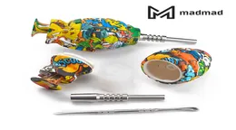 Impressão de água fumando fumando silicone Grenade Nectar Collect com unhas de aço inoxidável e queimador de óleo Dabber NC Kit Dab Straw5181717