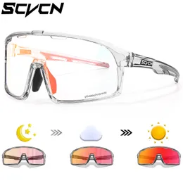 SCVCN Outdoor Pochromic Sonnenbrille MTB Sport Cycling Brille Brille Rennrad Fahrradfahrrad Frauen Brillen 240416