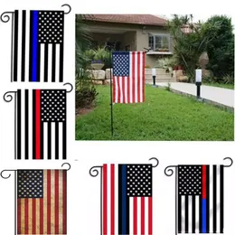 Flags Party dünne US -Linie -Dekoration USA Schwarz Weiß und Blau American Garden Flag 30*45 cm a