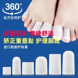 Yeni 2024 6pcs/lot silikon jel küçük ayak parmağı tüp mısırları kabarcıklar düzeltici pinkie koruyucu jel heat toe parmak koruma jel kılıf ayak parmağı