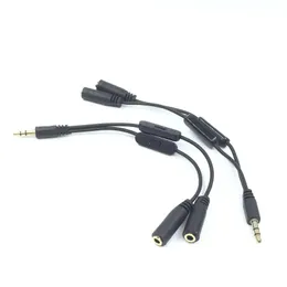 Ny 3,5 Jack Splitter Male till 2 Female Jack 3,5 mm Stereo Audio Cable Y Splitter Adapter Volymkontroll Hörlurtelefon Telefon AUX CABLEFIF STEREO HEADPHERFÖR ADAPTER