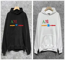 Am Mens 까마귀 디자이너 후드 Amrrirs Hoodie 그래픽 다이아몬드 설정 세트 두꺼운 테리 천 운동 스탬핑 거품 인쇄 대형면 두꺼운 풀오버