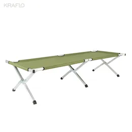 Bärbar vikningsläger med bär påse Ultra Light Army Green Camp Cap Cap Bed Kraflo utomhusmöbler