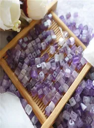 Cheap Natural Amethyst 4mm Cube With Through Hole Loose Beads Gemstones For Jewelry DIY 100pcs lot263L5701488