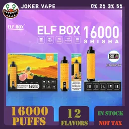 Shisha Elf Box 16000 Puff 16k pożądanie Al Fakher Crown Bar Shisha 15000 15K Puff Do jednorazowy Vape 12000 8000 9K 12k Vaper Podpadek 6000MAH 28 ml baterii Vapes Pods