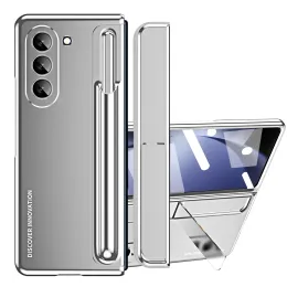 الحالات القابلة للإزالة حامل القلم قوس غير مرئي Kickstand Hard PC الغطاء ل Samsung Galaxy Z Fold 5 Case مع PEN TOUCH for z fold5