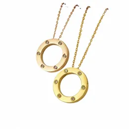 Женские золотые ожерелья подвесной ожерелья Sier Dewelry Loverery Pury Couples сестры фестиваль дружбы Свадебный подарок Love Stainl Steel Hearl 34os#