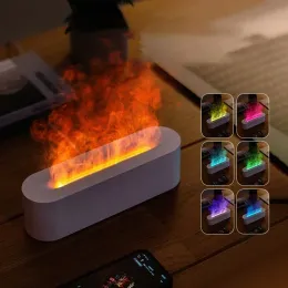 액세서리 jjthncr 시뮬레이션 불꽃 아로마 테라피 머신, 창의적인 다채로운 대기 램프, 홈 오피스 가습기, 에센셜 오일 디퓨저