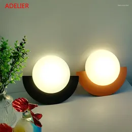 Wall Lamps Nordic LED Colored Acrylic Ball Lamp Simple Bedroom Bedside Living Aisle Corridor Study Home Decor Sconce Light